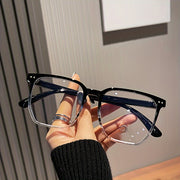 Square Blue Light Blocking Glasses Cyberpunk Oval Full Rim PC Lightweight for Computers TVs Phones