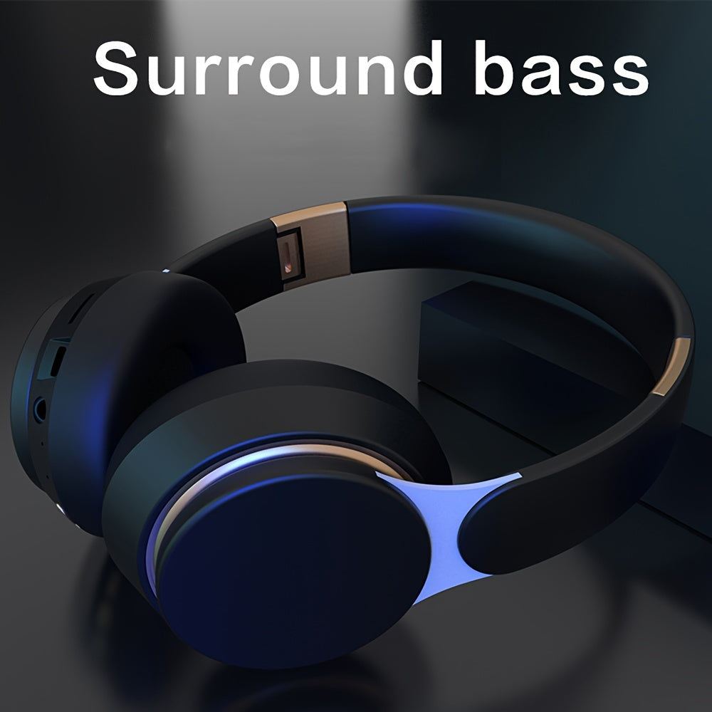 Wireless Over-Ear Headphones with Surround Bass Foldable Design 400mAh Battery Wireless and Wired Modes Sports Gaming Photography