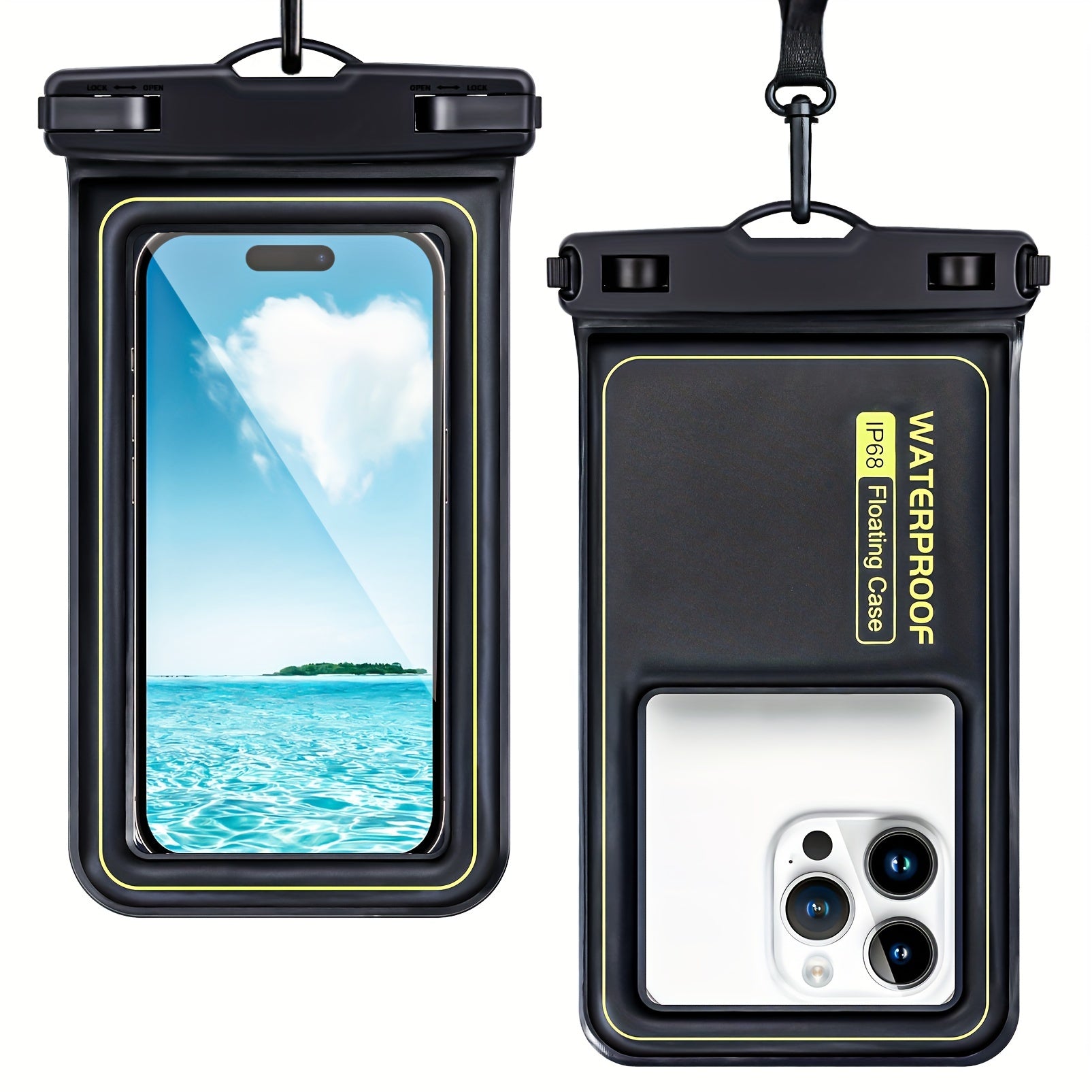 Waterproof Phone Case with Lanyard for Phones Up to 6.8 Inches for Water Activities