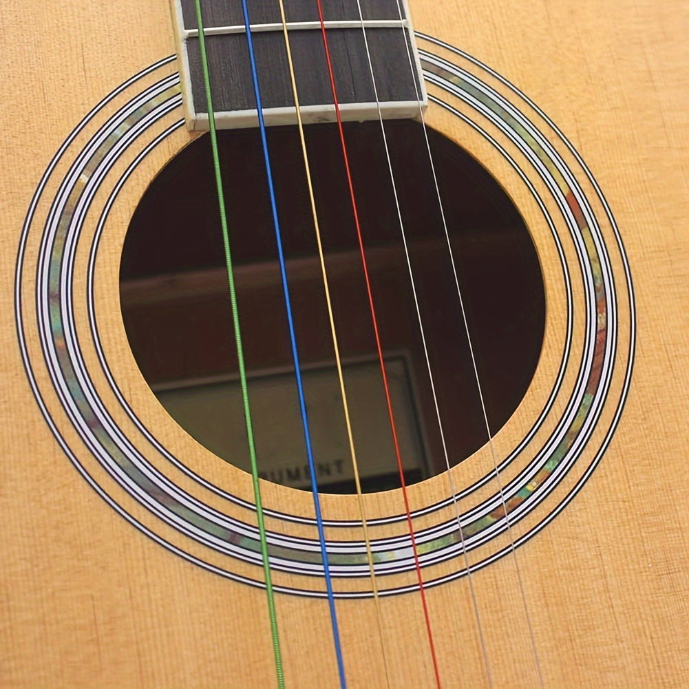 6-Pack Rainbow Acoustic Guitar Strings for E-A Classic Folk Guitars High-Quality