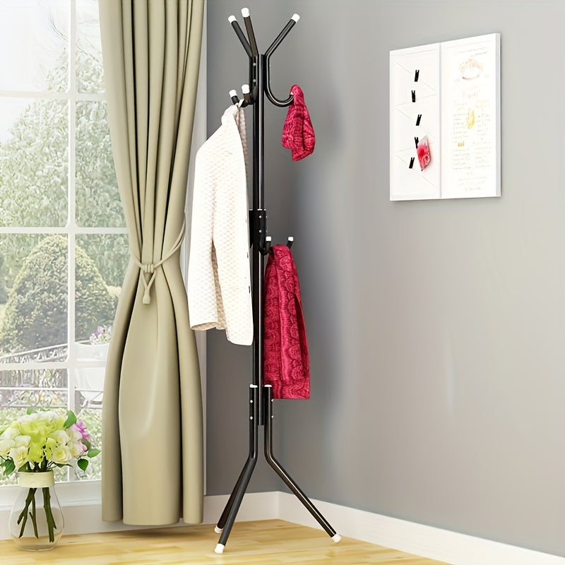 Freestanding Wrought Iron Clothes Rack in Black Light Blue or Pink Space-Saving Organizer