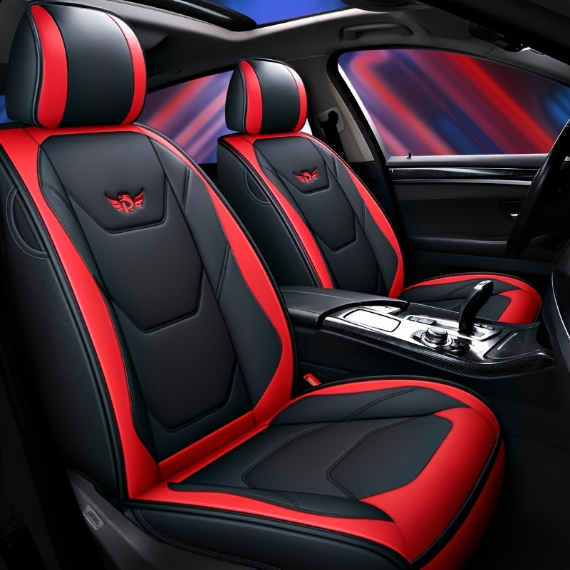 Car Seat Cover Breathable PU Leather Protector Front Seat with Safety Cushion