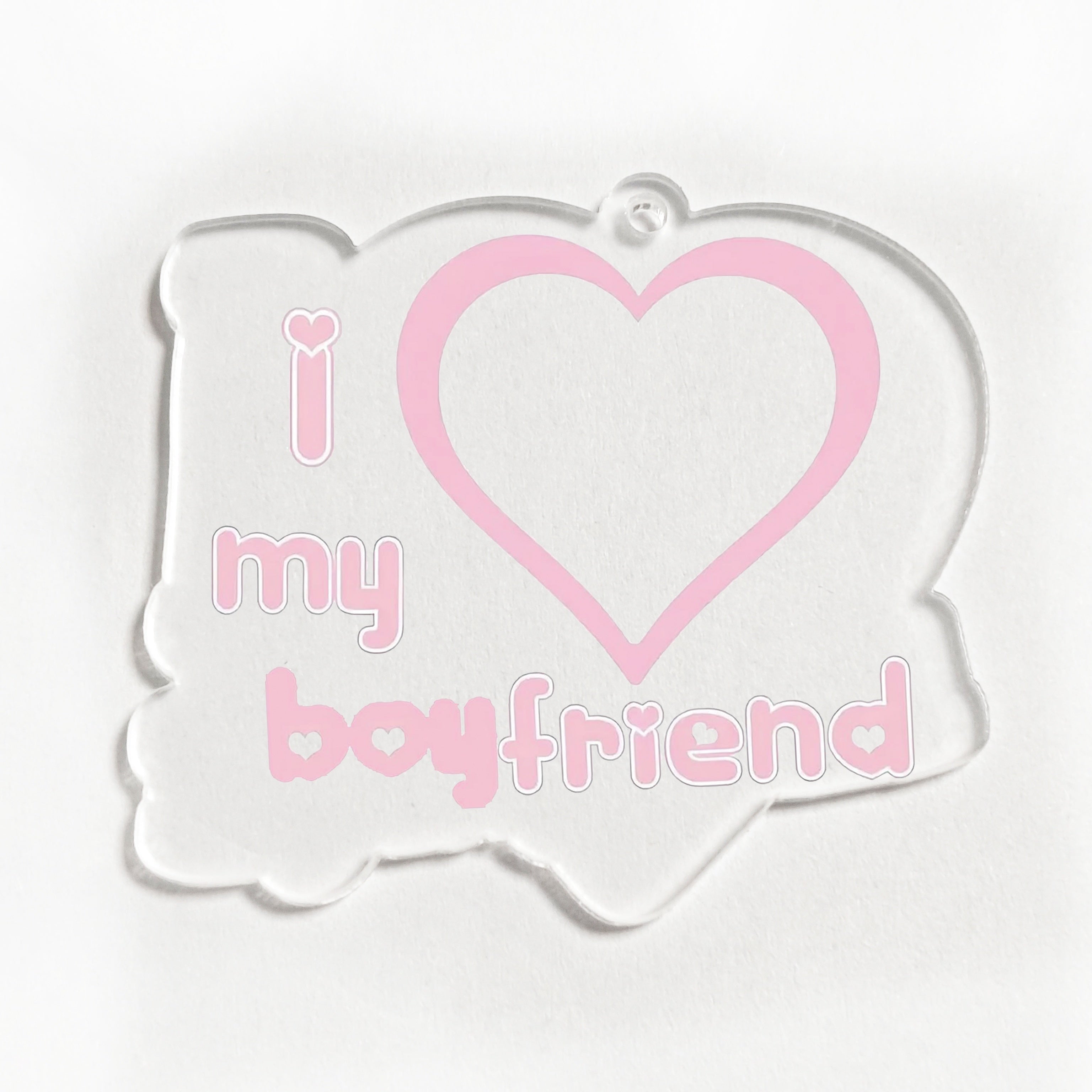 Personalized Acrylic Heart Keychain with UV Portrait and Alphabet Theme for Valentine's Day