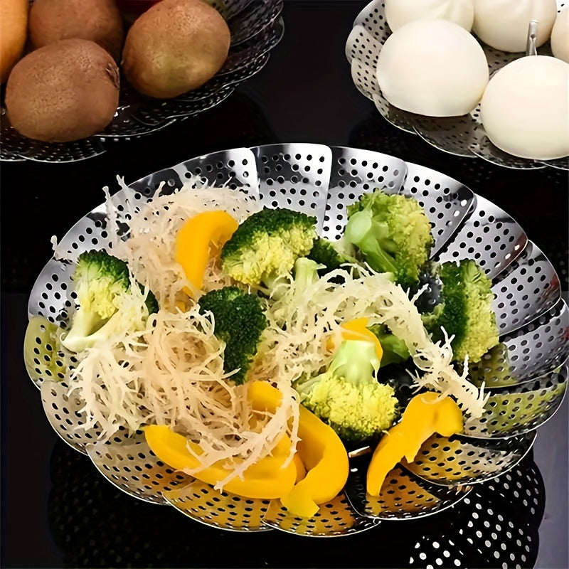 Stainless Steel Collapsible Steamer Rack for Kitchen and Dining Use