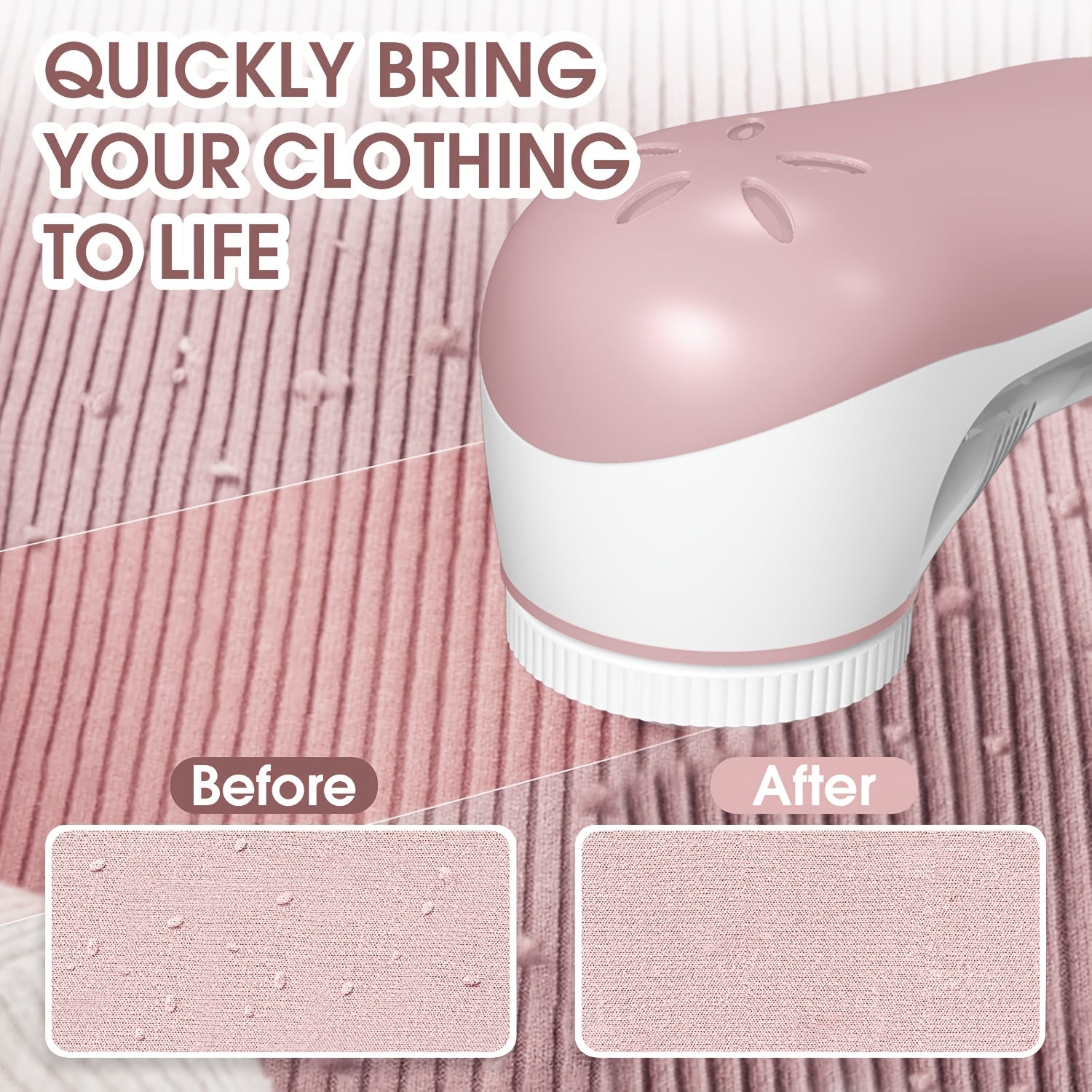 2-in-1 Fabric Shaver with Built-In Lint Roller USB Rechargeable for Clothes Furniture Carpet