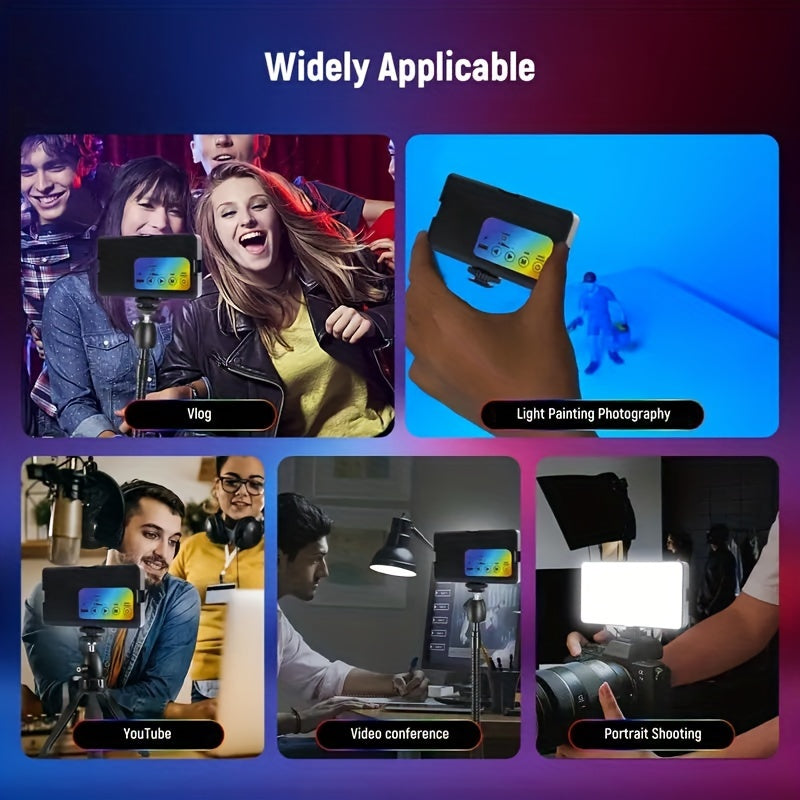 140 LED Selfie Ring Light with 3 Adjustable RGB Modes Rechargeable USB Black