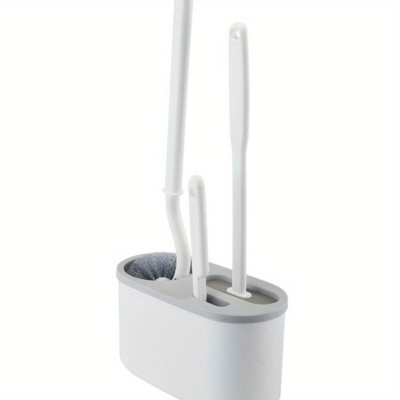 Wall-Mounted Plastic Toilet Brush Set with Holder for Home Use