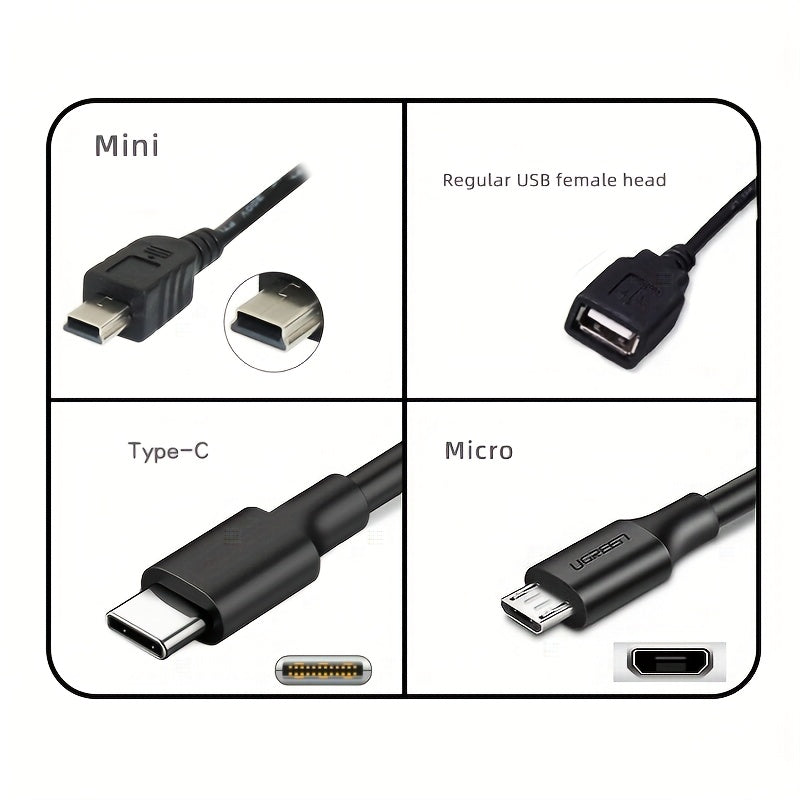 Adaptador de corriente para coche DC Convierte 12V/24V a 5V 3A Cargador de coche USB-C Micro USB