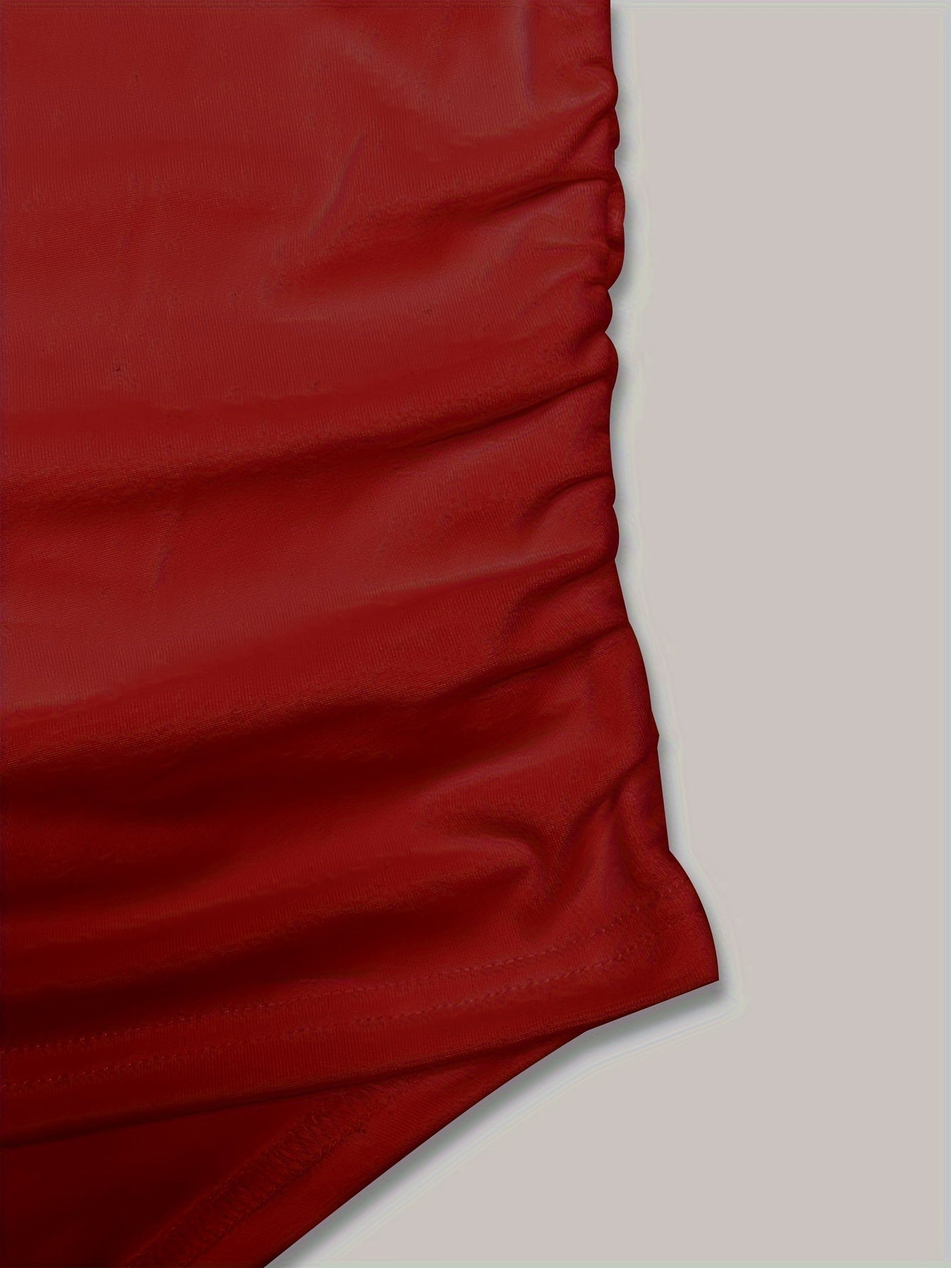 Camiseta de punto de poliéster de color sólido con cuello cuadrado para mujer, de longitud corta, ajuste ajustado, primavera y otoño