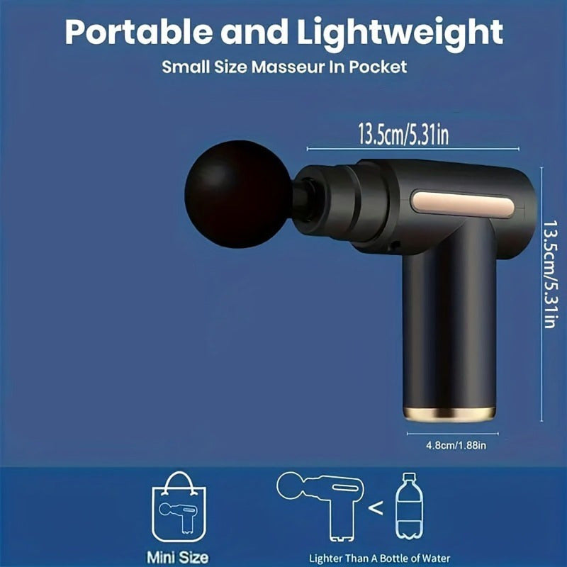 Qayta zaryadlanadigan Lityum Batareya-Polimer Elektr Massaj Qurollari, 4 ta almashtiriladigan bosh bilan, erkaklar, ayollar, fitnes, sport, mushaklarni bo'shatish uchun portativ.