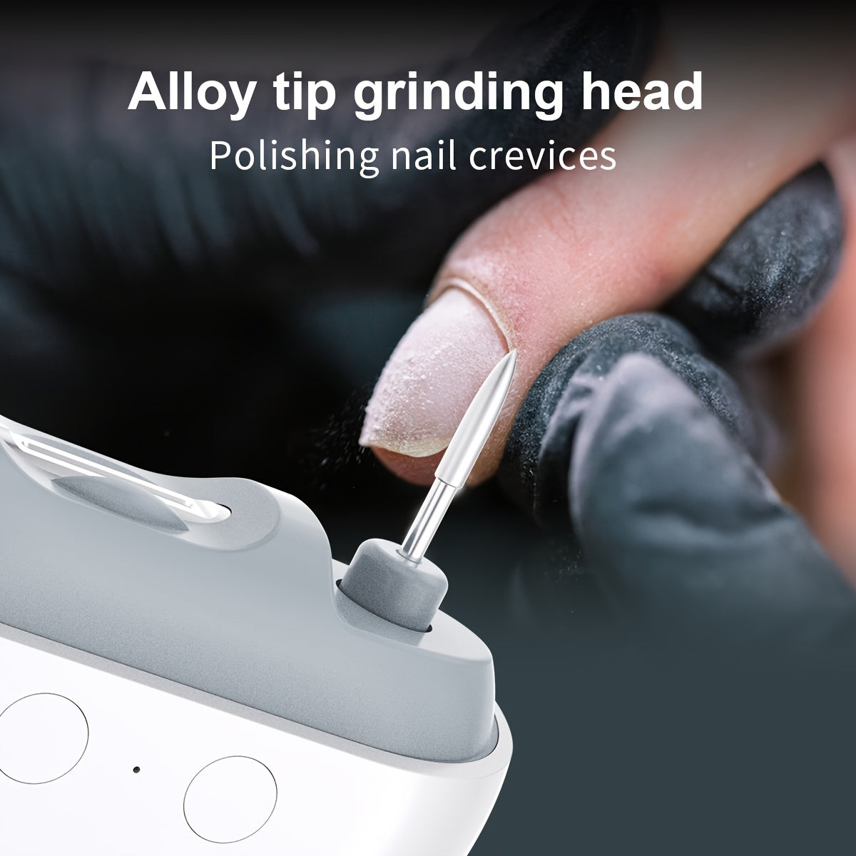 Dispositivo eléctrico para cuidado de uñas con luz LED, recargable, compacto, alimentado por batería