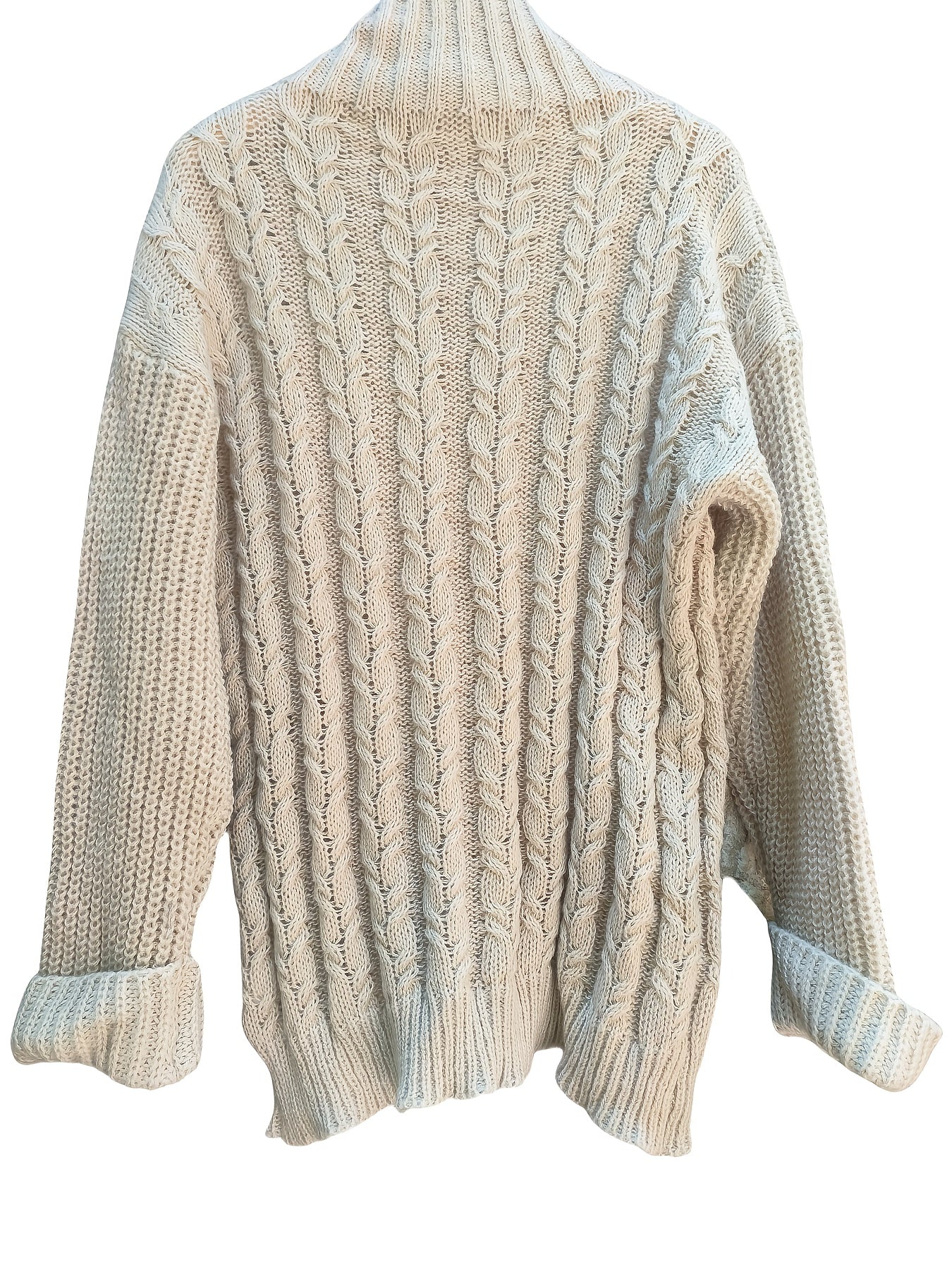 Women's Plus-Size Oversized Turtleneck Sweater Soft Knit Long Sleeve Pullover