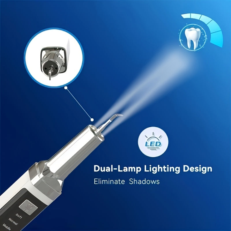 Portable Dental Cleaning Kit with 5 Modes, 2 LED Lights, Rechargeable