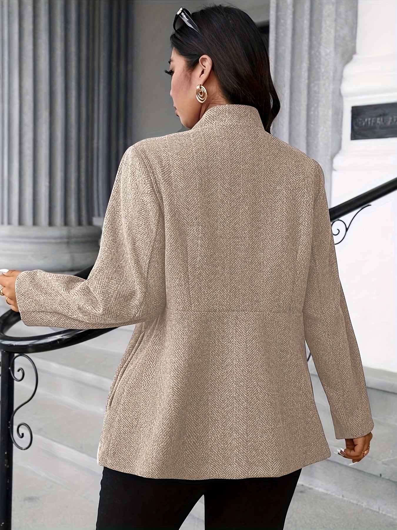 Plus Size Women's Long Sleeve Cardigan Casual Minimalist Jacket