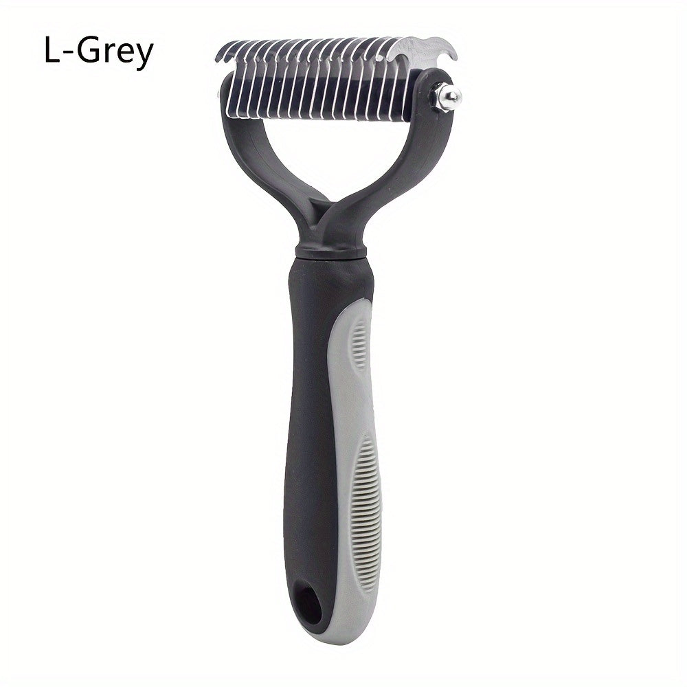 Dual-Sided Dog Grooming Brush Stainless Steel Knots Undercoat Remover