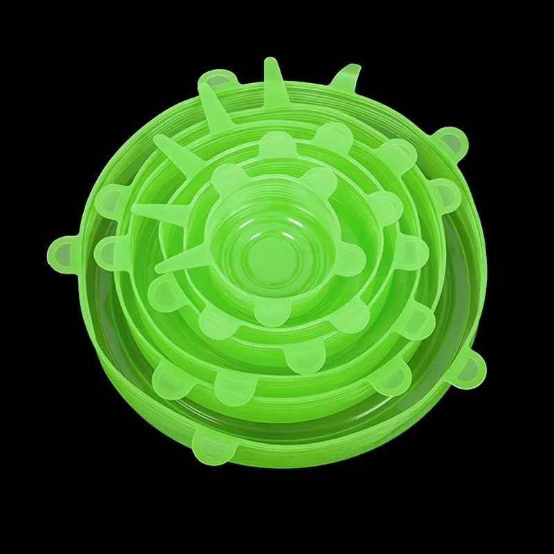 Juego de 6 o 12 tapas de silicona reutilizables en forma de sonrisa para almacenamiento