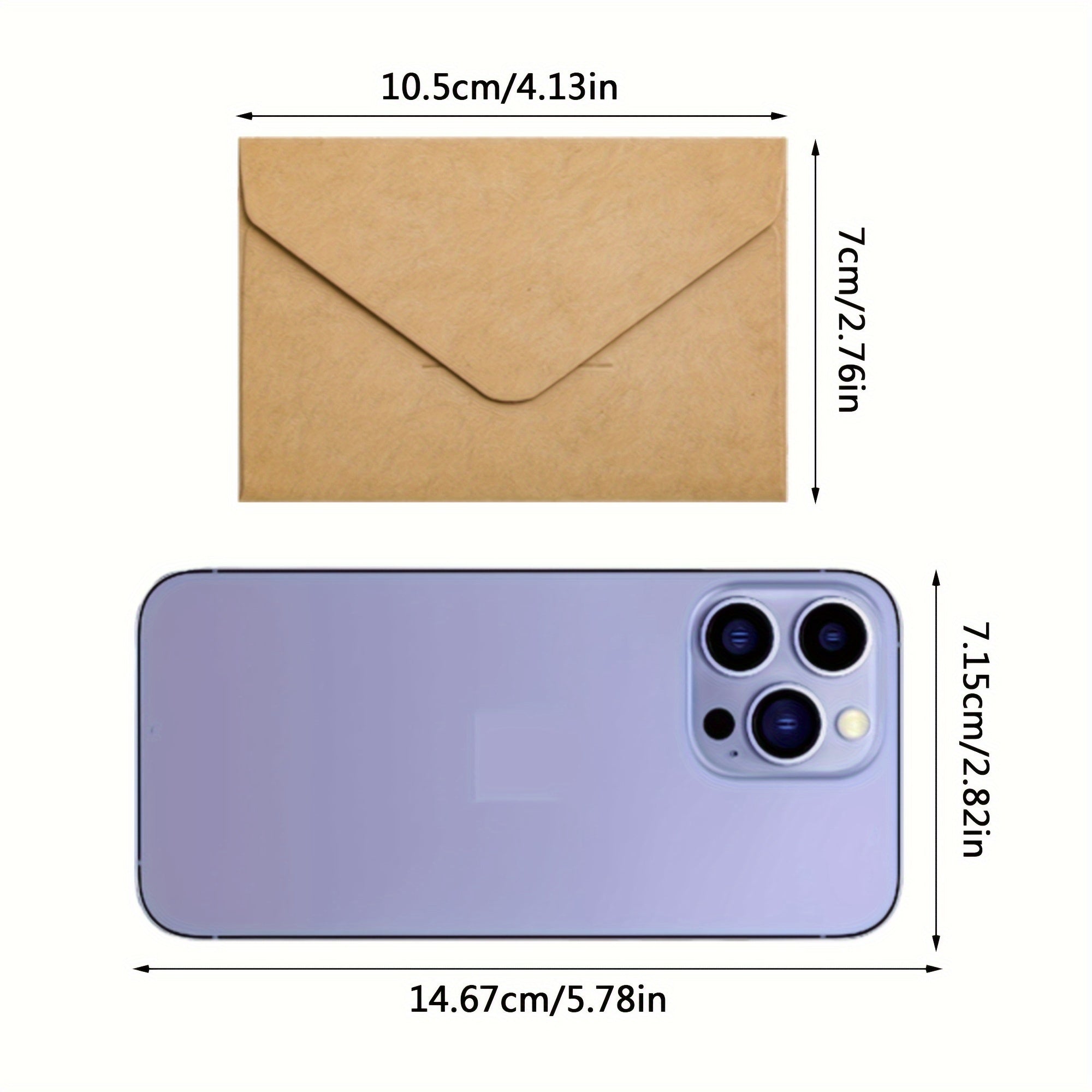 Vintage Square Mini Envelopes Set of 50 Kraft Paper Self-Sealing for Greeting Cards Thanksgiving and Daily Use