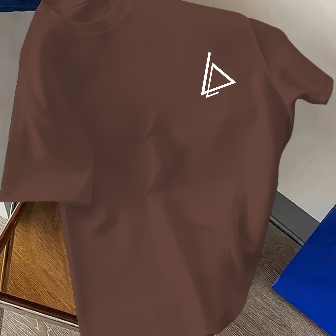 Unisex Navy Blue Heartbeat Print T-Shirt Summer Casual Crew Neck Polyester Elastane