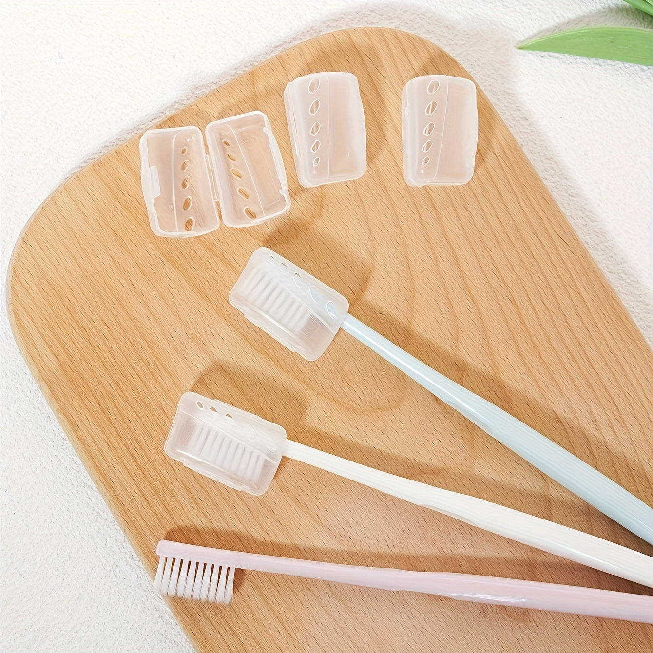 10pcs Travel Toothbrush Covers Transparent Dustproof Caps for Luggage Protection
