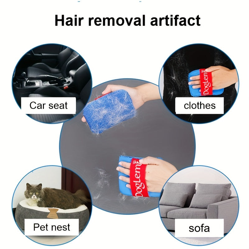 2-Pack Nylon Pet Hair Removal Gloves for Cats and Dogs for Clothes Sofas Carpets