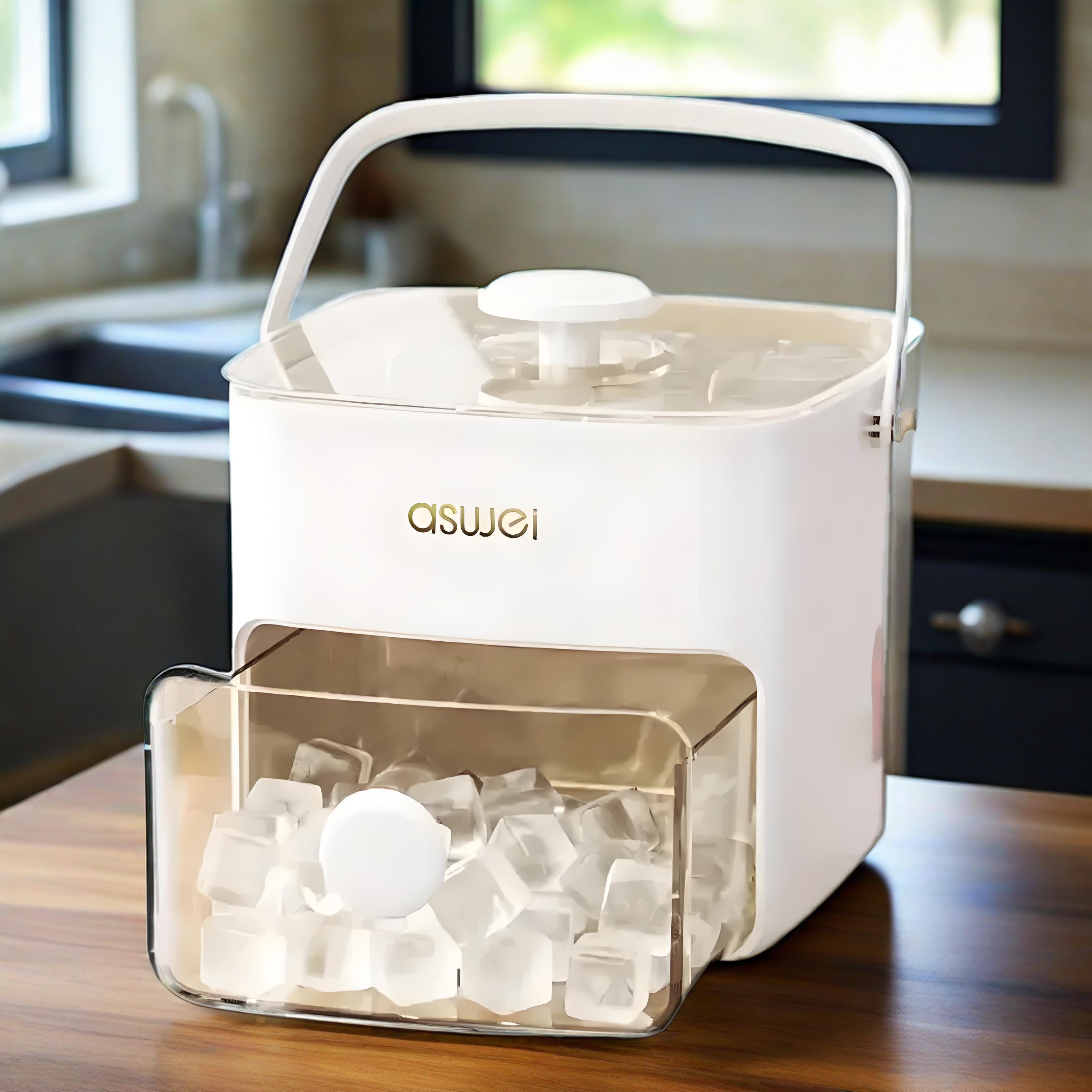 Ручной ледогенератор с двойным слоем, вмещающий 48 кубиков, портативный для домашнего использования