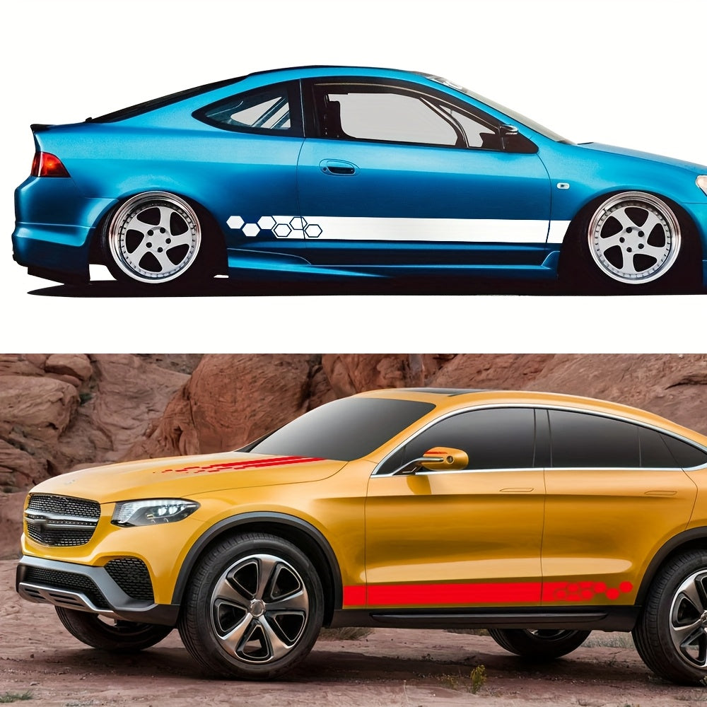 Car Vinyl Hood Stickers Racing Sport Decals Automotive Tuning Stripes Self-Adhesive Glossy