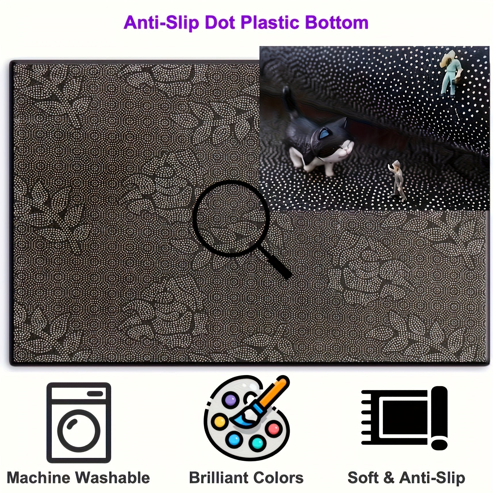 Crystal Velvet Carpet with Hopscotch Design, Large Size, Washable Kids Rug