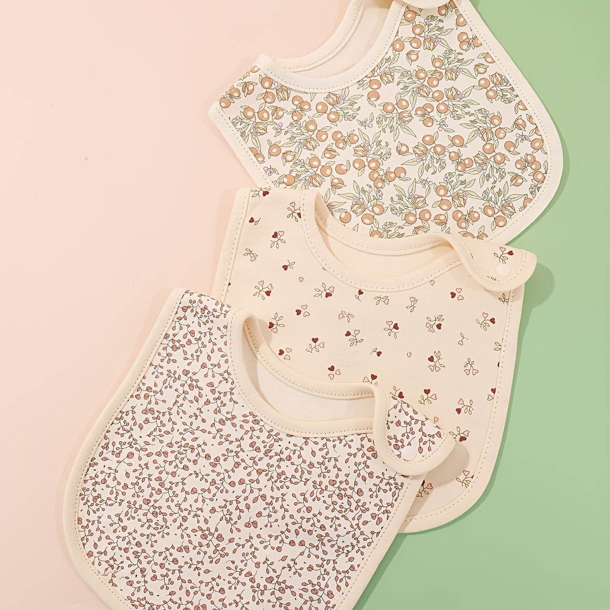 Set de 3 baberos impermeables para niños para niños y niñas, con cierre de presión suave, baberos para alimentar