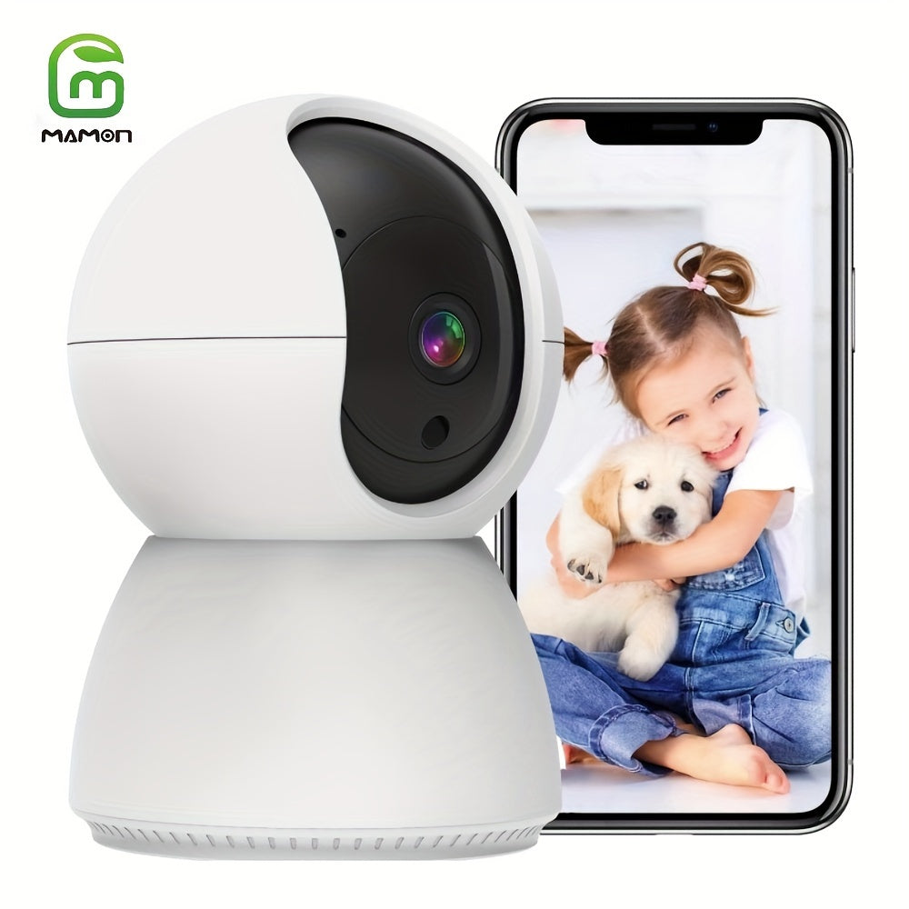 Indoor Security Camera 2K HD WiFi Pet Monitor with Pan Tilt Zoom Motion Alerts USB Storage