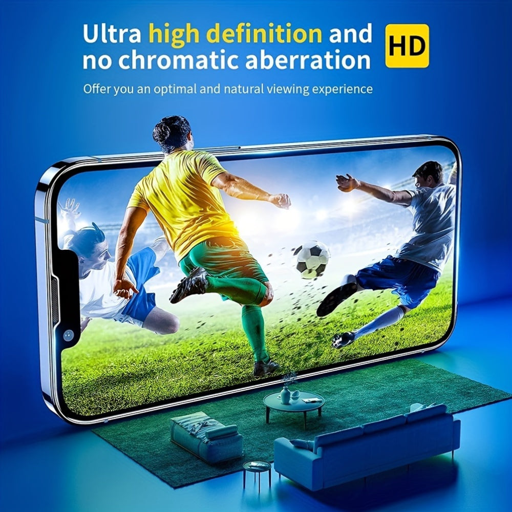 Set of 5 3D Tempered Glass Screen Protectors for iPhone Models 6 to 14 Pro Max Full Coverage HD Clear Shatterproof