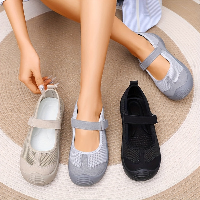 Zapatos planos negros tipo Mary Jane para mujer con correa ajustable y soporte para el arco