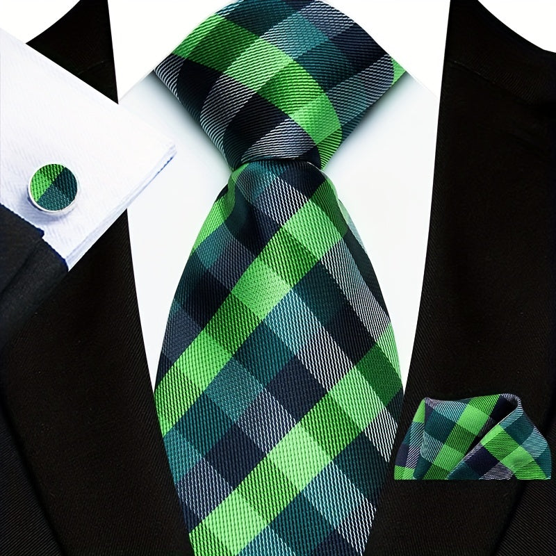 Мужской набор аксессуаров для моды: галстук, носовой платок, запонки для подарка