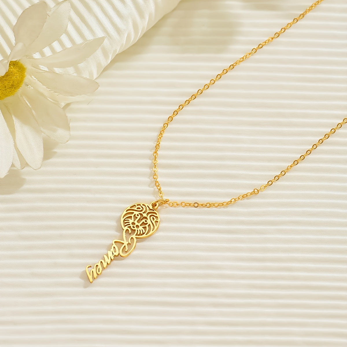 18K Gold Plated Stainless Steel Zodiac Pendant Necklace Minimalist Astrology Jewelry for Birthdays or Mother's Day