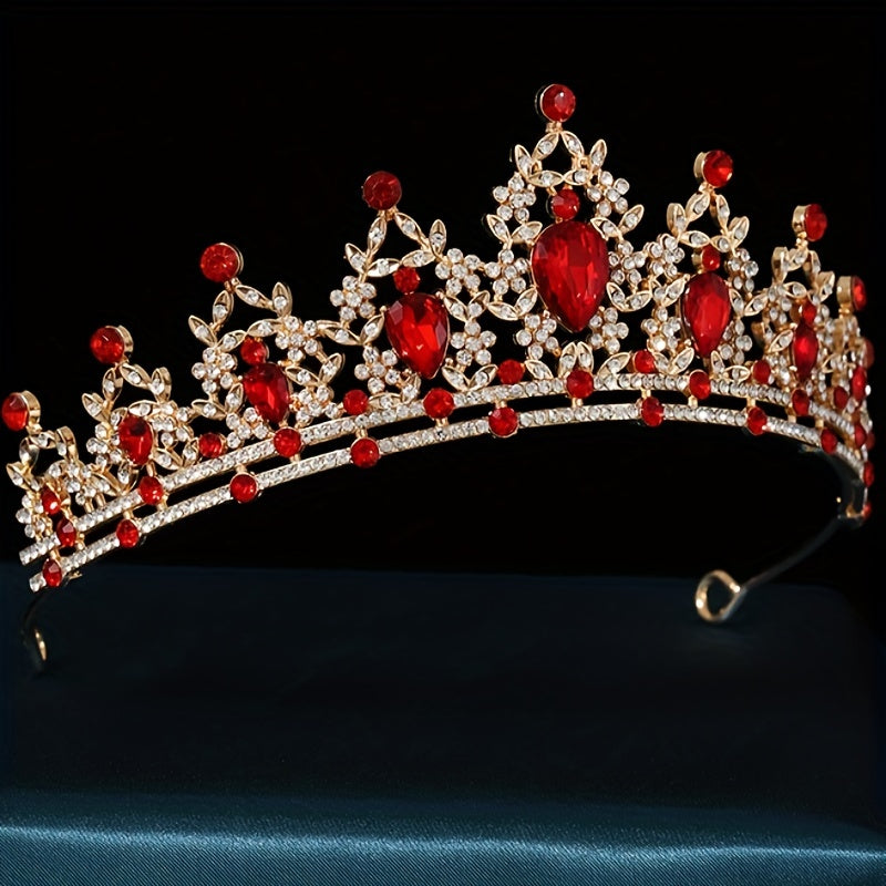 Ladies' Elegant Party Tiara with Classic Crown Jewels for Bridal and Royal Occasions