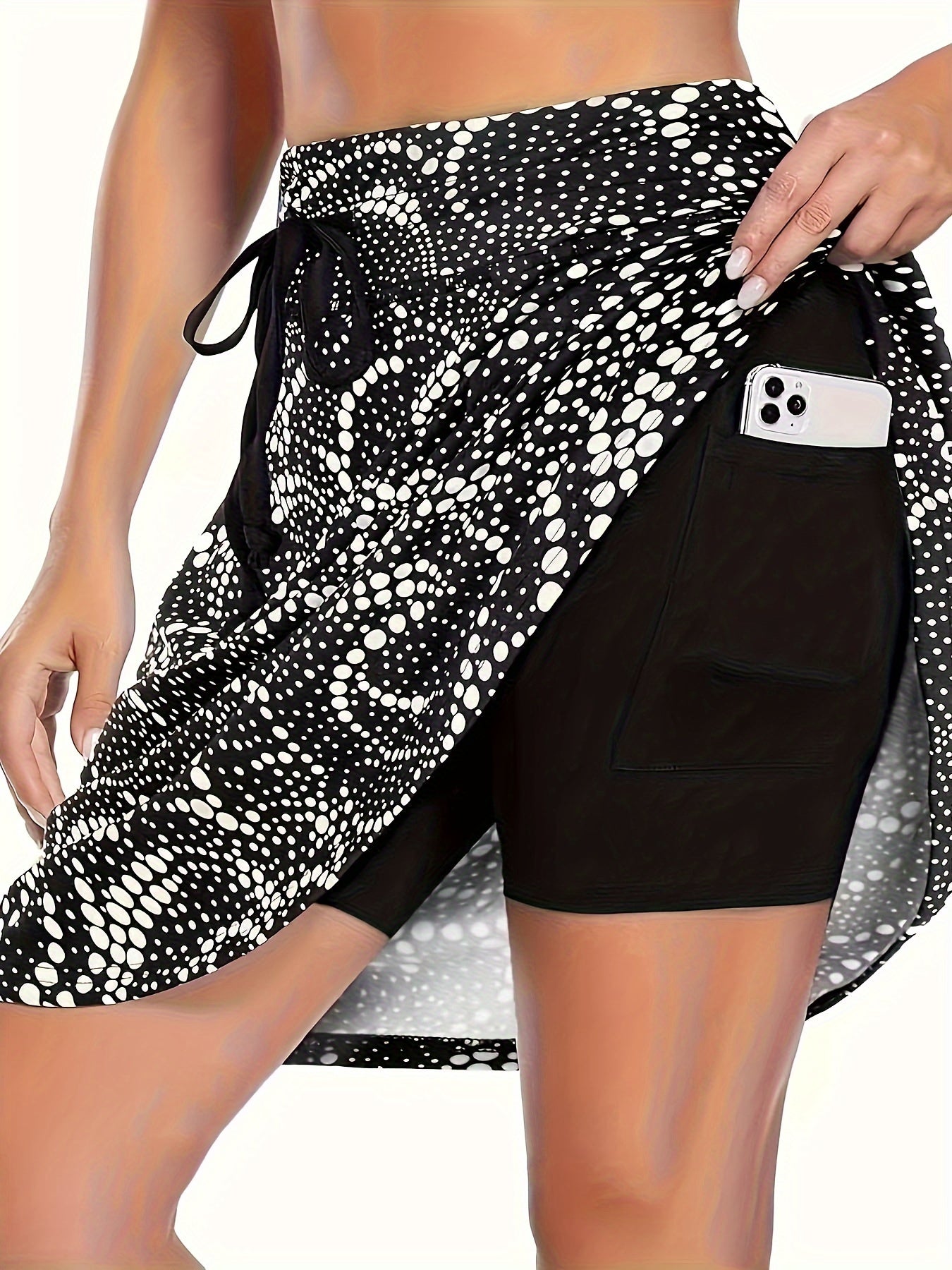 Women High-Waisted Slim Fit A-Line Printed Shorts Skirt