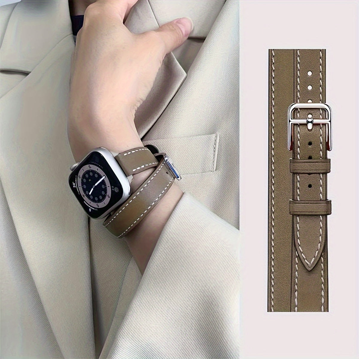 14-ta qismli ko'p rangli sun'iy charm smart soatlar uchun bantlar, iWatch Series SE/1-9 va Ultra bilan mos keladi, erkaklar va ayollar uchun mos keladigan ikki marta aylantiriladigan moslashuvchan.