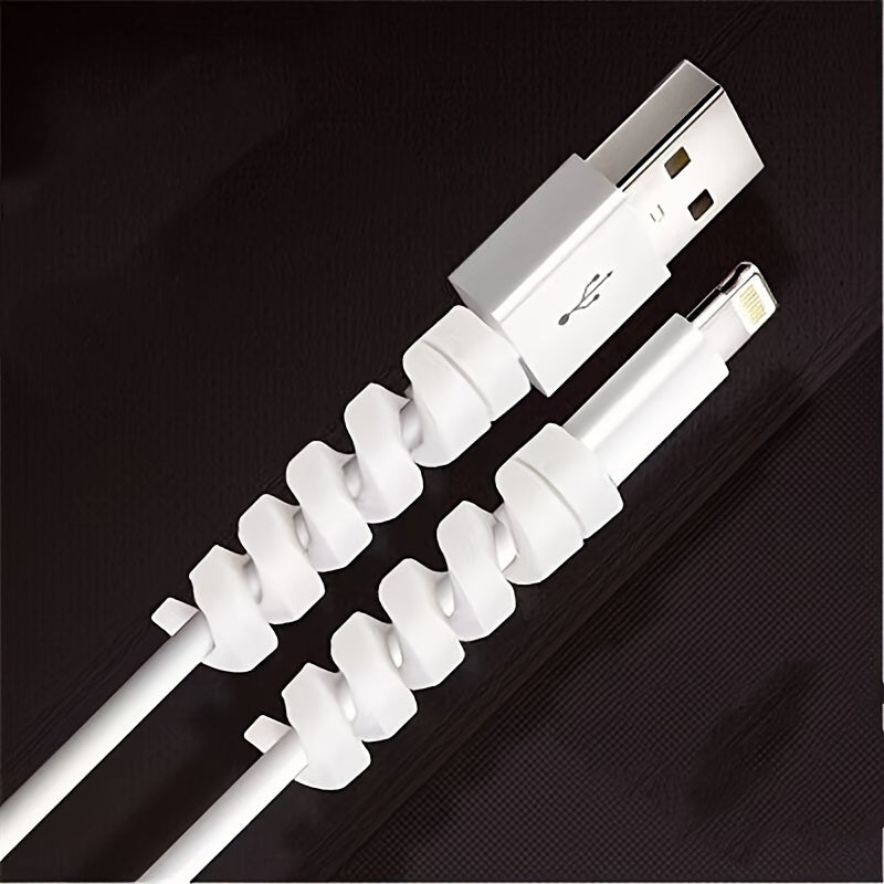 10/20/30 шт. органайзер для кабелей с спиральным защитным чехлом для зарядки мобильных телефонов и компьютеров. Силиконовое устройство предотвращает изгибание и поломку. Идеально подходит для хранения на столе и в ящиках дома.