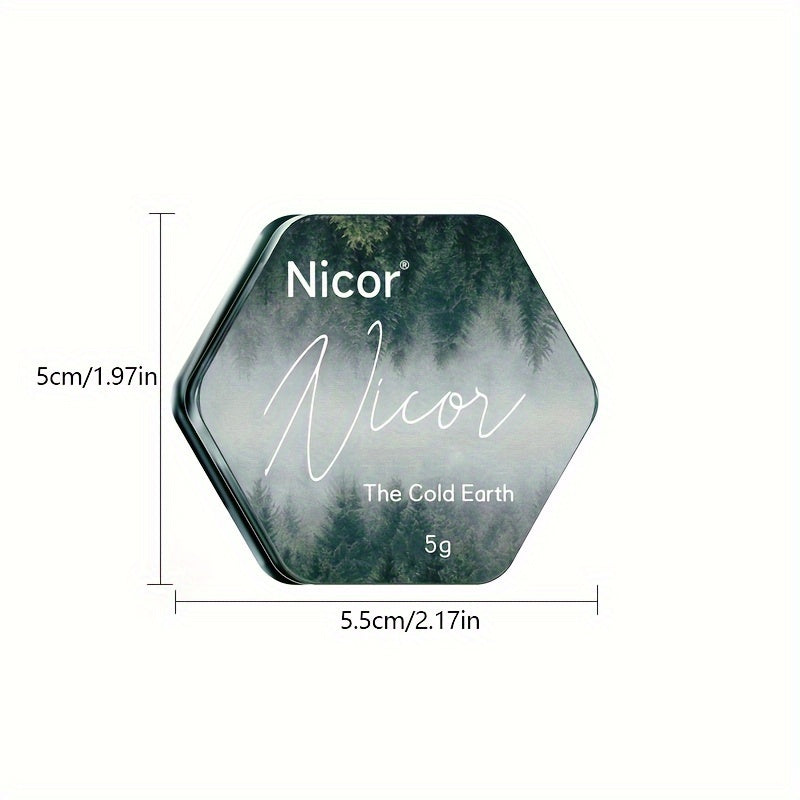 Men's Solid Perfume Stick with Long-Lasting Herbal Woody Fragrance and Moisturizing Squalane