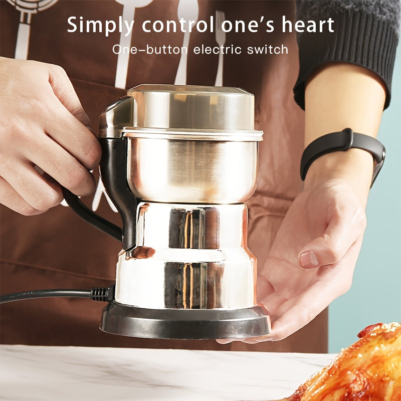 Electric Coffee and Grain Grinder 8-Blade Dry Spice Grinder with One-Button Start