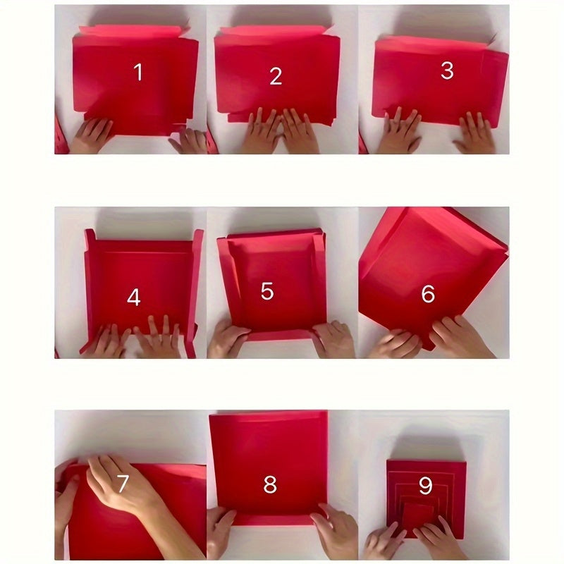 5-Tier Pop-Up Gift Box with Lid for Birthdays Weddings and Events Durable Polyester