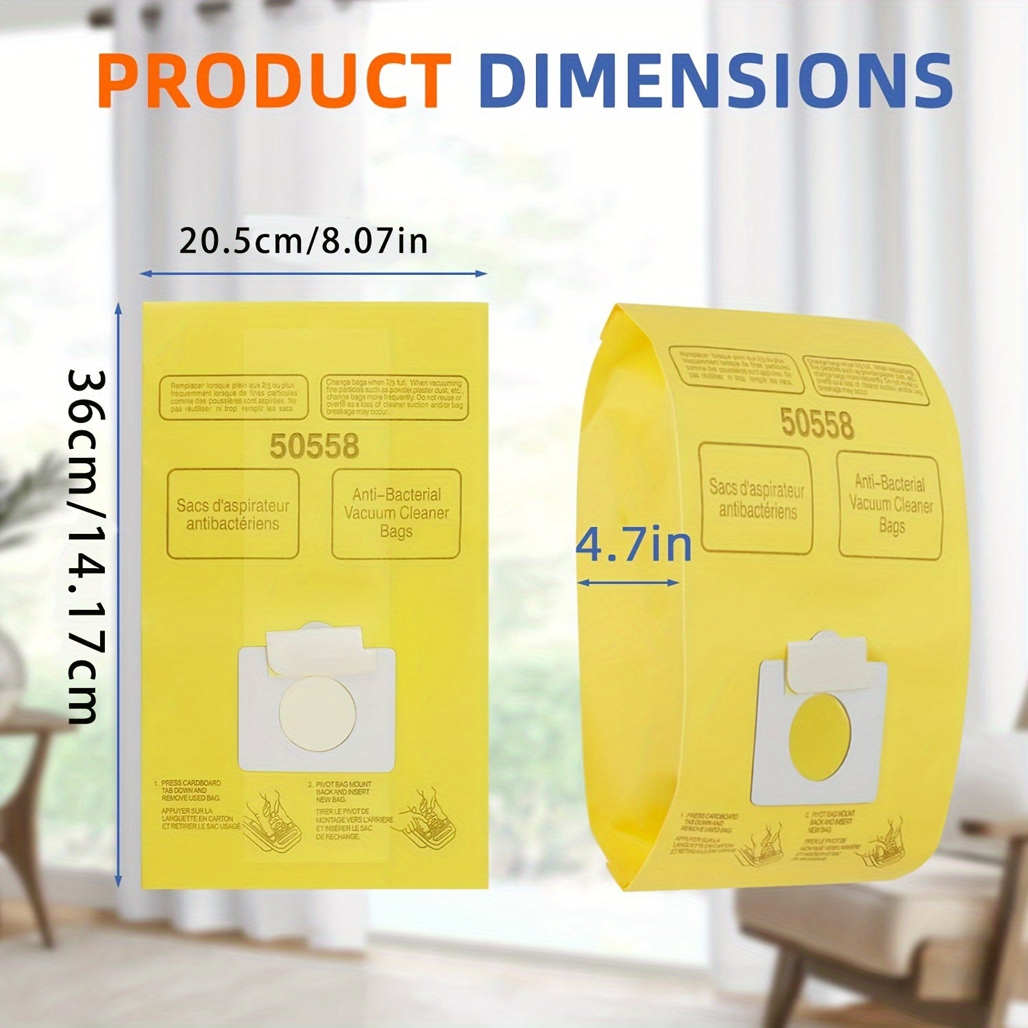 10-Pack Vacuum Cleaner Bags for Canister and Upright Models Self-Sealing Dust Bags