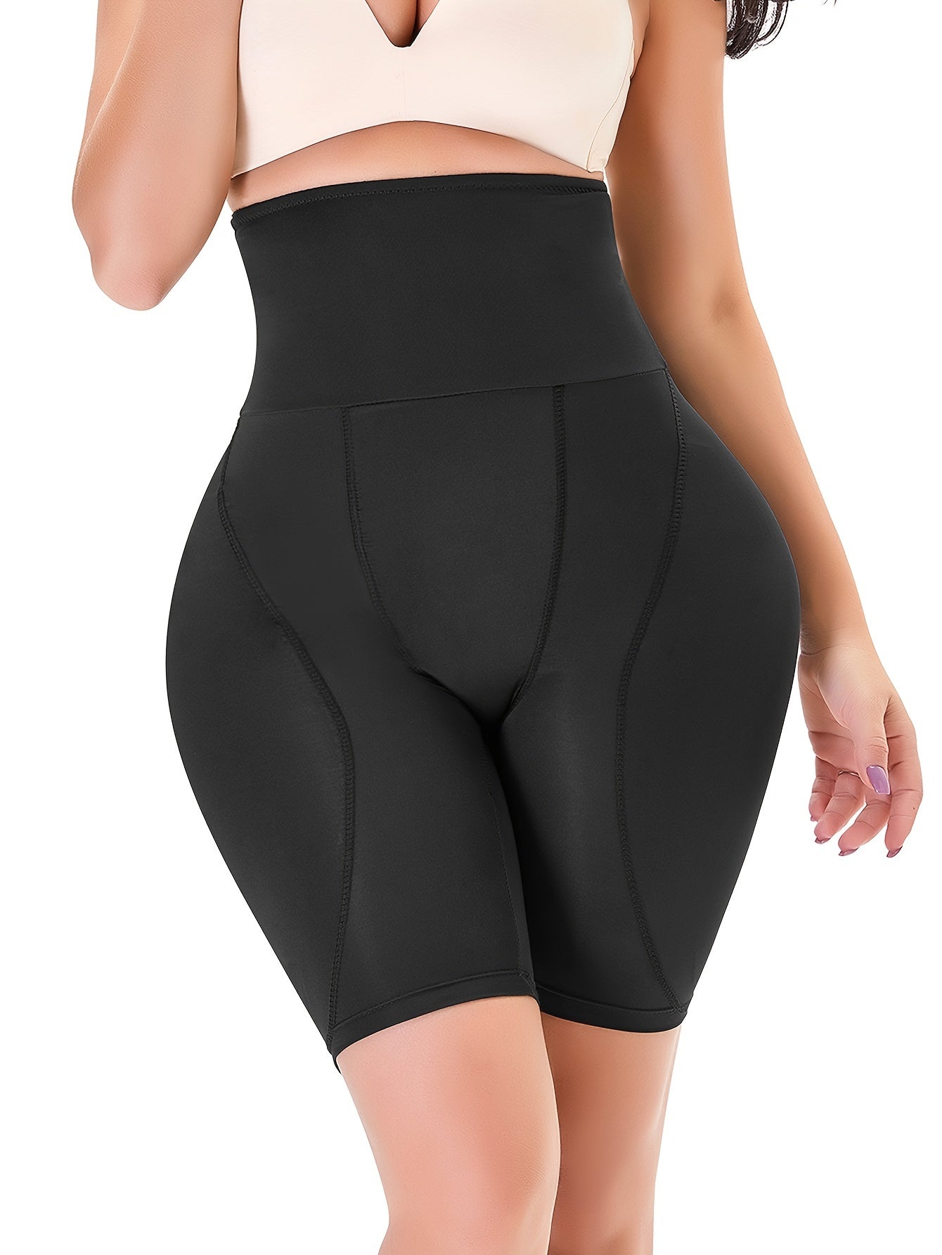 Bragas moldeadoras sin costuras para mujer, control de abdomen, levantamiento de glúteos, color sólido, spandex y poliéster