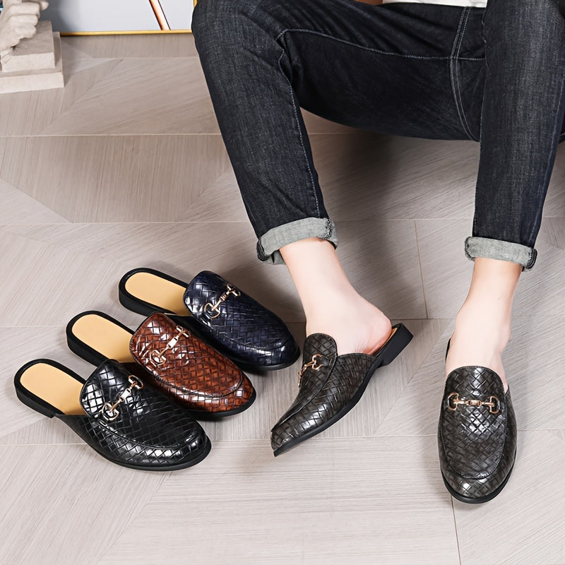 Men's Brown Faux Leather Loafers Slip-On Round Toe Casual Summer Shoes