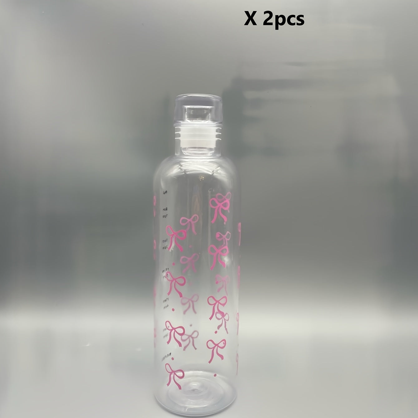Kawaii Plastic Water Bottle 500ml with Transparent Time Scale for Sports School Outdoor