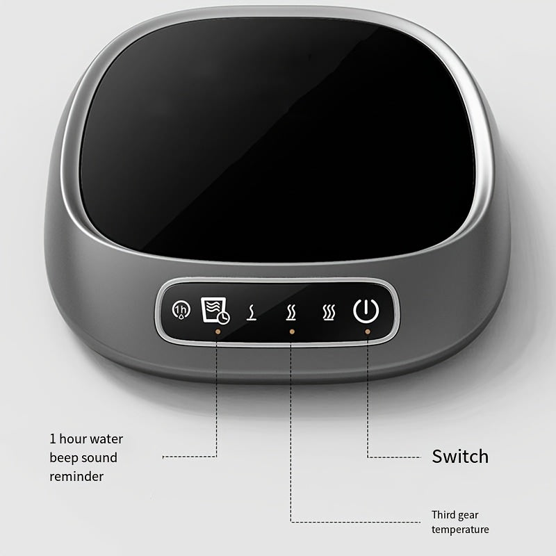 Silent Heated Coffee Mug with Timer, USB Water Boiling Plate, Transparent Design
