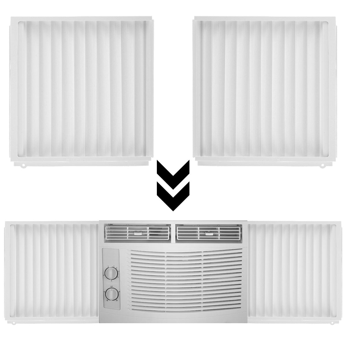 Adjustable Window Air Conditioner Side Panels Frame Kit Dust-Proof Insulation