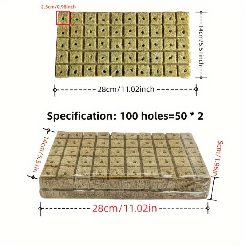 100 O'simlik ekish kubiklari qishloq xo'jaligi bog'lari maydonlari suv ombori uchun, tuproqsiz etishtirish