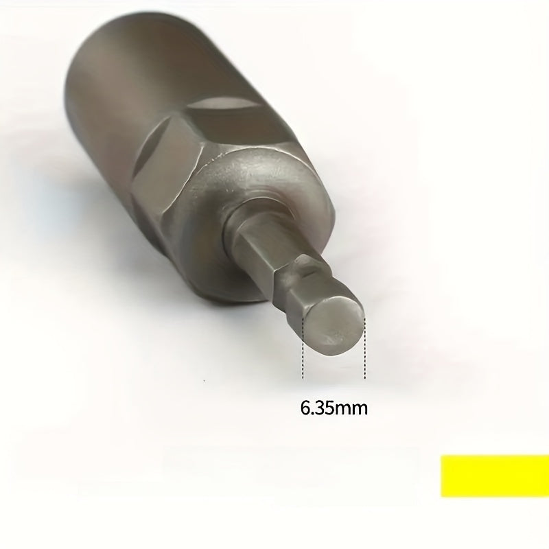 6-Piece 80mm Deep Nut Screwdriver Set with Impact Socket Adapter and Hex Bit