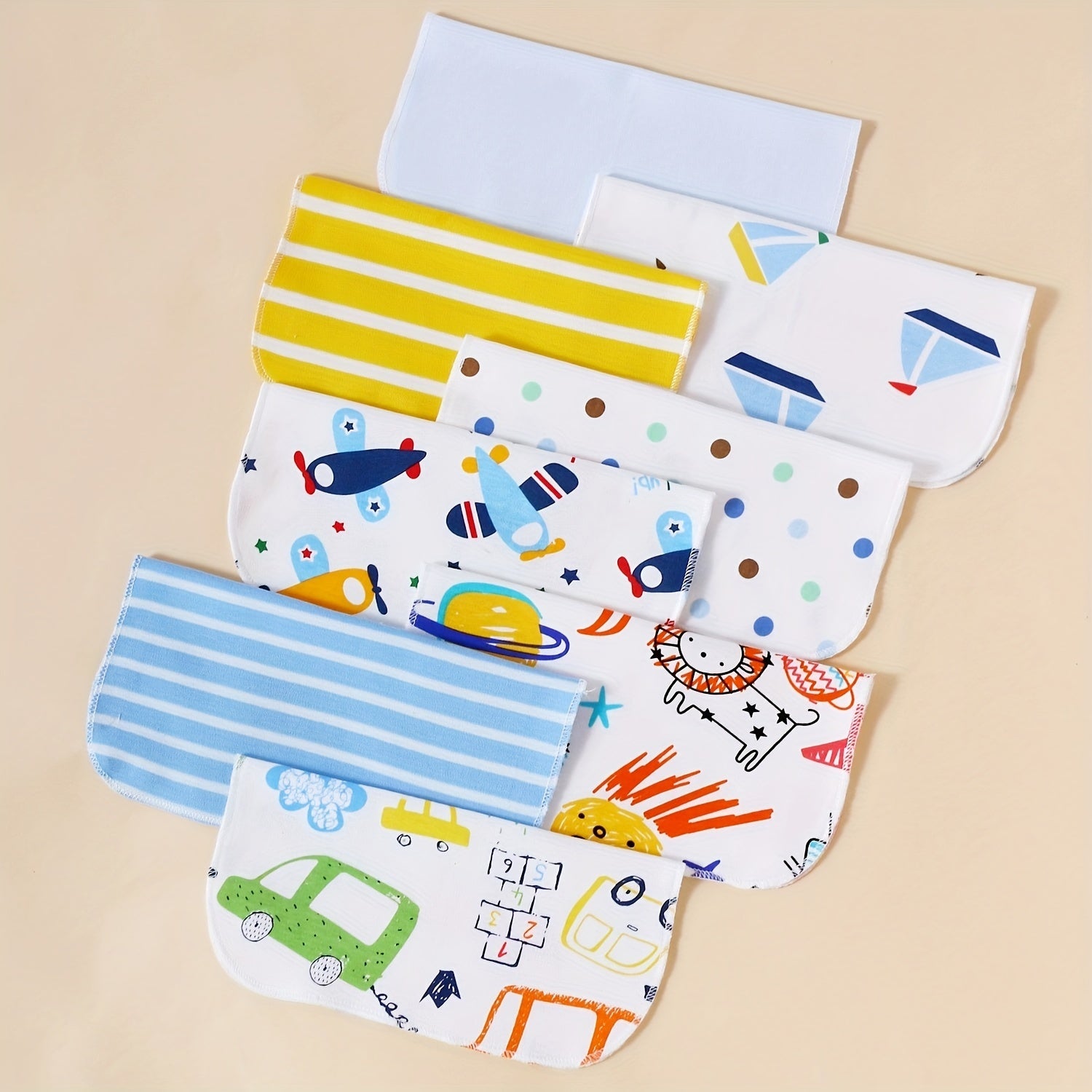 Set of 8 Baby Towels and Washcloths Soft Cotton Baby Bath Cloths and Face Towels for Newborns and Toddlers