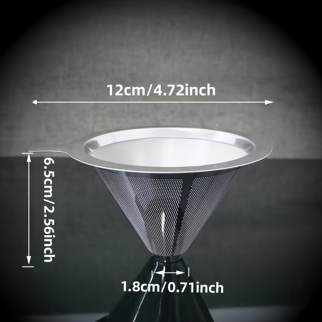 Reusable Stainless Steel Coffee Filter Ultra-Fine Mesh for Pour-Over Brewing